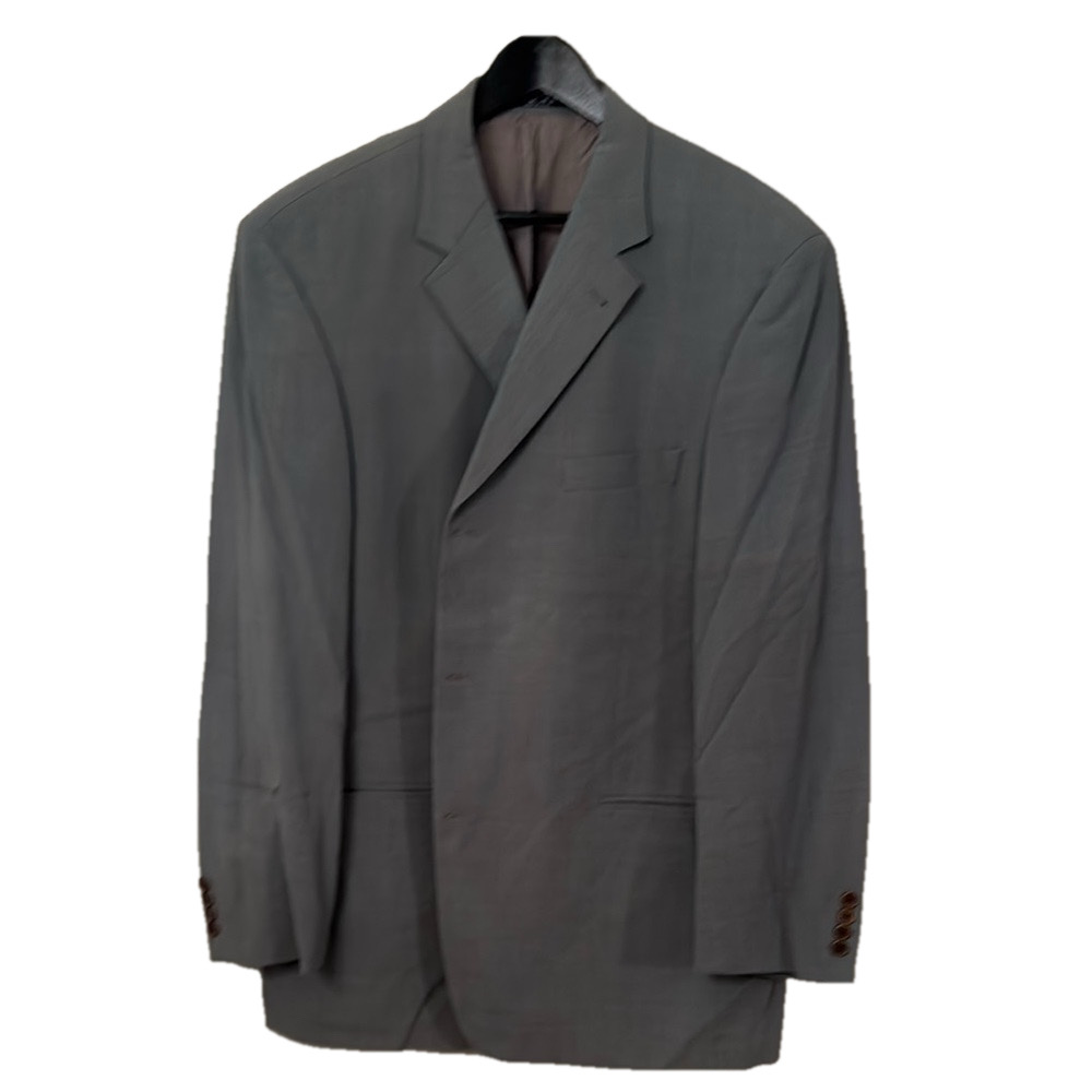 Gray Wool Three-Button Suit Jacket - image 1